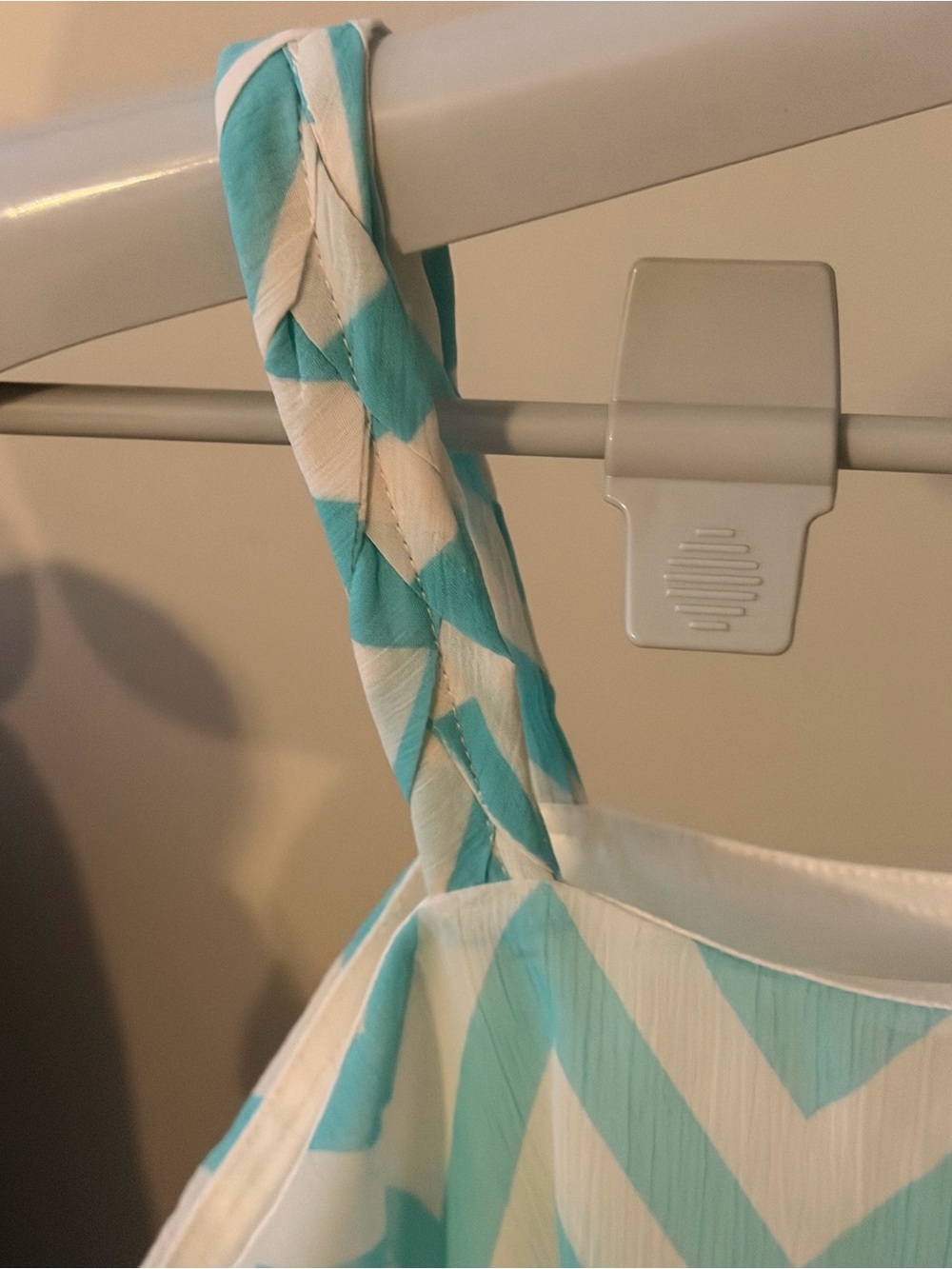 Disorderly Kids Girls Chevron Tiered Sundress in Aqua and White - Picture 5 of 12